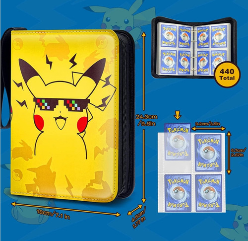 400 Pokémon Cards Hard Cover Album Binder With Zipper