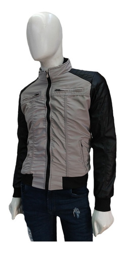 Imagen 5 de 8 de Chamarra Para Hombre Ligera Casual Vinil Chaqueta Slim Fit