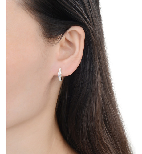 Aros Plata 925 Argollas Con X Con Cubic