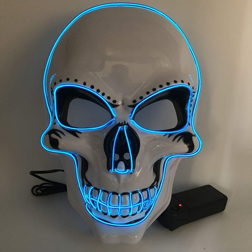 Mascara Led C/ Luz Led/neon Calavera Dia De Muertos Sy-mj05