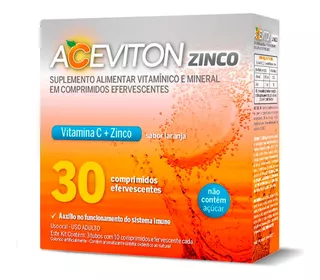 Suplemento Em Comprimidos Efervescentes Cimed Vitamina Para Imunidade Aceviton Zinco C Sabor Laranja Em Caixa De 100g 30 Un