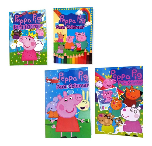 Pack 4 Libros Para Colorear Pintar Pepa Pig