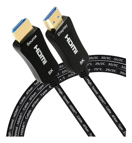 Cable Hdmi 2.1 De Fibra Óptica Ibirdie 8k De 100 Pies Empotr