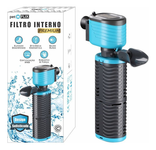 Filtro Interno Pet Flix Premium 1500l/h Com Oxigenador 110v