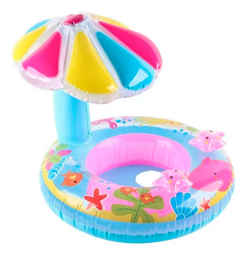 1 Silla Inflable Flotador Con Aro Y Sombrilla Para Bebes