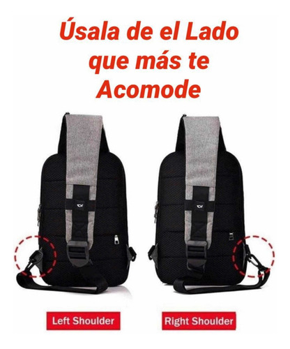 . Pechera Con Usb Mochila Cruzada Ajustable Antirrobo Moda