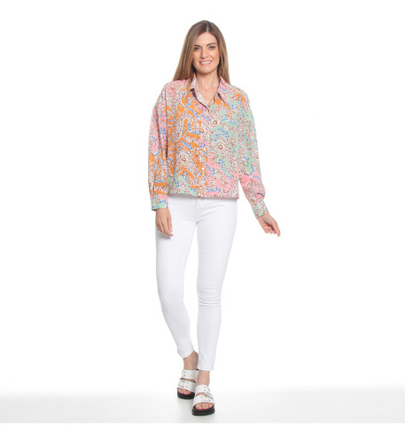 Blusa Wados Estampada Con Cuello Camisero