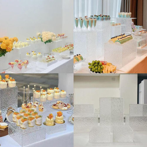 Acrylic Cube Display Box Riser For Table Display 5 Piece Set