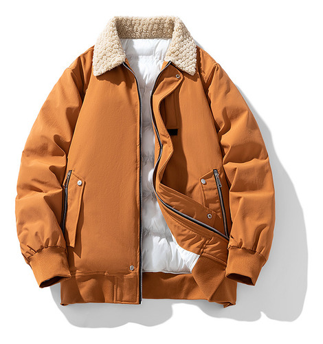Chaqueta De Algodón De Invierno Con Cuello De Terciopelo De