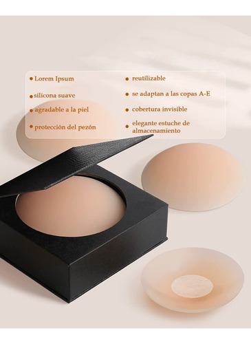 Cubre Pezones Silicona Para Mujer, 2 Pares Pezoneras Para
