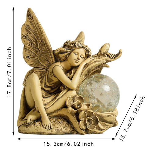 Garden Solar Statue Light Lawn Ornament, Elf Girl Sculpture