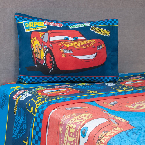 Juego De Sabana 1.5 Plazas Cars Piston Cup