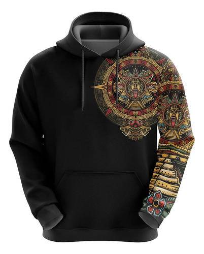 Ss Sudadera Polar Unisex México Aztec Sun Stone Maya Tattoo