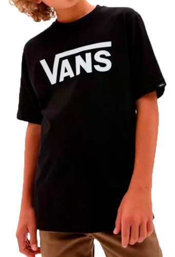 Vans Remera Lifestyle Niño Mc Logo Negro Ras