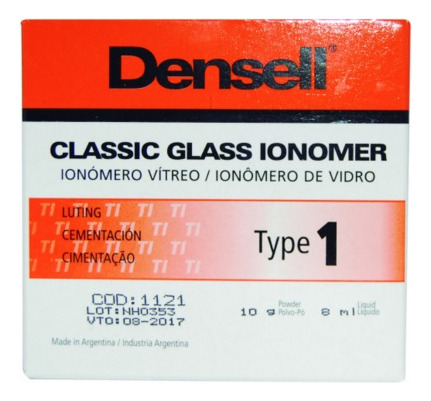 Ionómero Vitreo Classic Glass Ionomer, Tipo 1, Avío. Densell