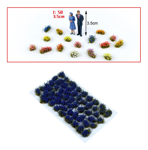 Aglomerado De Flores Em Miniatura Artificial, De Grama Azul