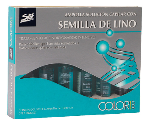 Ampolla Solución Capilar Semilla De Lino 10cc 6unds Slik