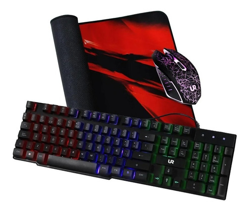 Kit Gamer 3 En 1 Urbano Labs Teclado Mouse Mouse Pad