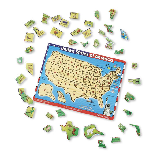 Melissa & Doug Ee.uu. Mapa Puzzle De Sonido - Rompecabezas D