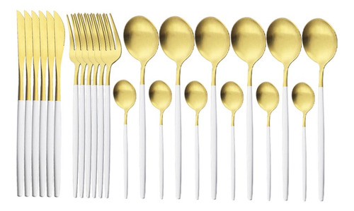 Juego De Cubiertos De Cocina Cuchillos Tenedor Dorado