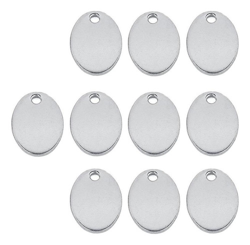 60 Piezas De Material Acero Inoxidable Ovalado Metal
