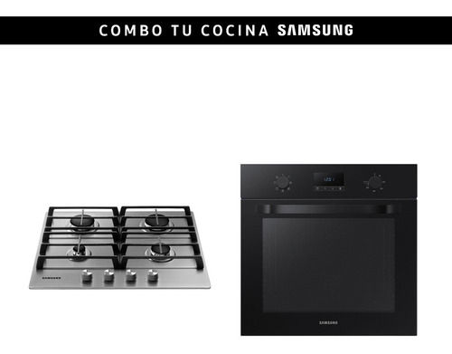 Imagen 1 de 3 de Combo Samsung Horno + Anafe A Gas Silver 4h Stienda