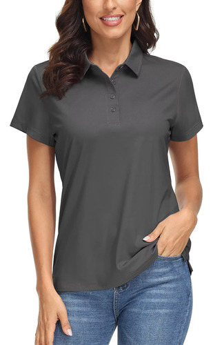 Magcomsen Polo Para Mujer, Protección Solar Upf 50+, 4 Bot.