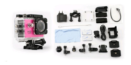 Câmera Tj4000 Ação Sports Full Hd 1080p Zoom 4x 60 Fps Rosa