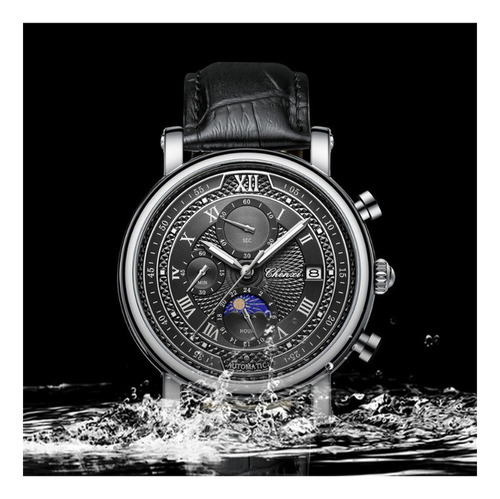 Reloj Cronógrafo Luminoso Chenxi Moon Phase Color Del Bisel Rose Brown