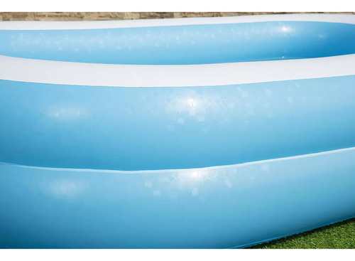Piscina Inflável Para Criança Infantil Retangular Bestway 778 Litros Azul Com Kit Reparo