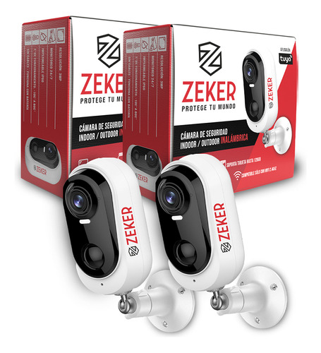 Pack X2 Cámara De Seguridad Wifi Inalámbrica Ext Zeker 3mp C