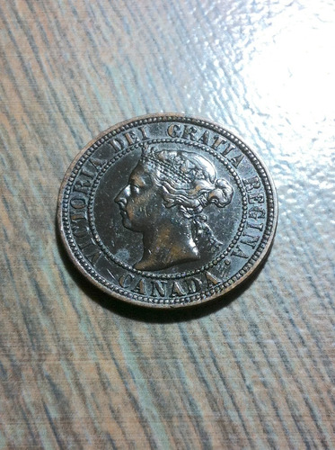 Moneda De Canadá 1¢ Reina Victoria 1900 Joya Ex+ 