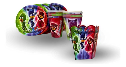 Kit Platos, Vasos Y Palomeros Para 20 Invitados