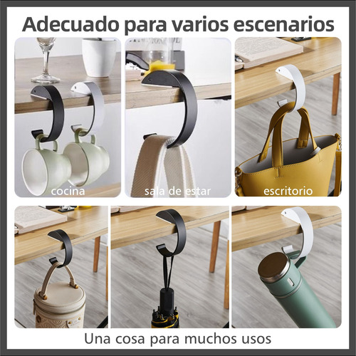6 Ganchos Colgador Portátil Para Colgar Porta Bolsa En Mesa