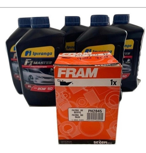 Imagem 2 de 2 de Kit Óleo Motor 5 L 20w50 + Filtro Gm Opala C10 250 6 Cil