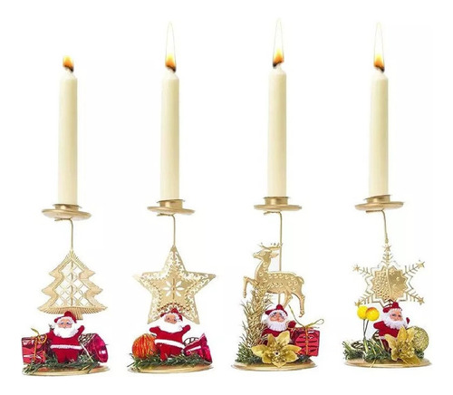 Nuevo Candelabro Navideño De Hierro For Decoración De Mesa,