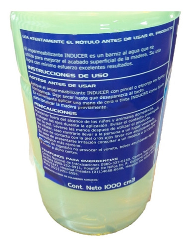 Imagen 2 de 6 de Impermeabilizante Para Madera Inducer 1 Litro