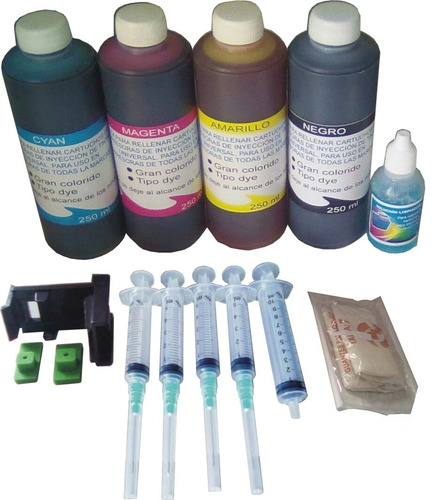 Imagen 1 de 3 de Kit Recarga Cartuchos De Tinta Hp 664 662 122 Y Más, 250 Ml
