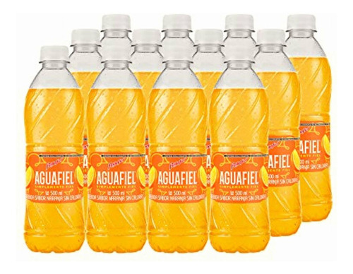 Aguafiel, Frutal Naranja 500 Ml, Botella Pet, 12 Piezas