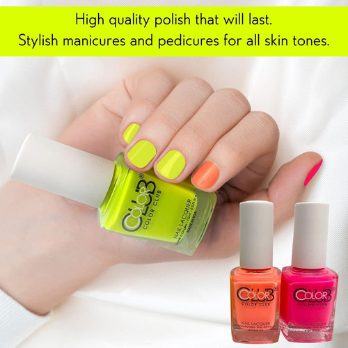 Color Club Juego 3 Esmaltes De Gel Neón Cálidos