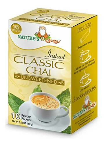 Mezcla De Té Chai Instantáneo Sin Azúcar Nature's Guru 10 So