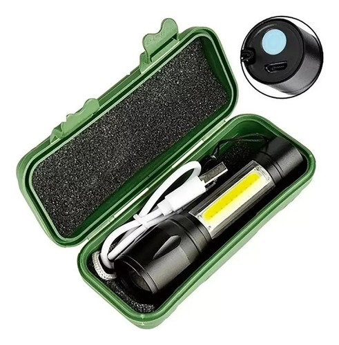 Mini Linterna Recargable Táctica Portátil Luz Led Usb X2u Linterna Negro Luz Blanco