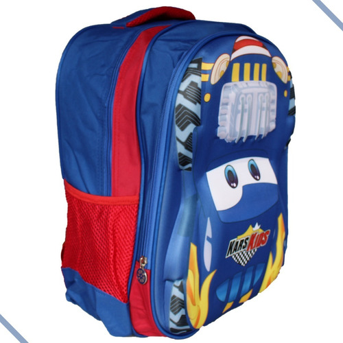 Mochila Escolar De Costas Infantil Juvenil Modelo Carros Cor Azul