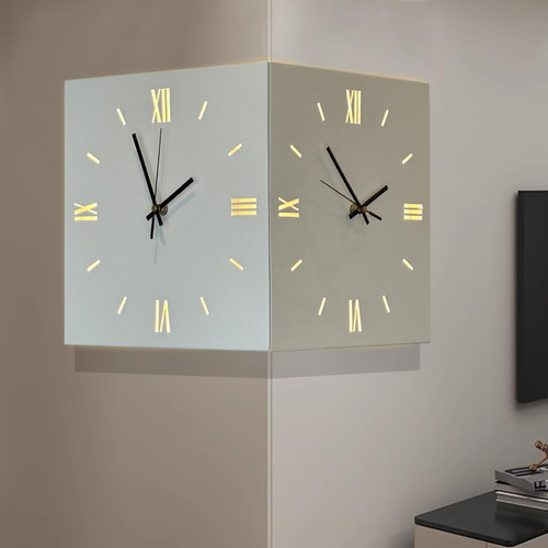 Reloj Pared Led 12  Doble Cara 3 Color Luz Decorativo Remoto