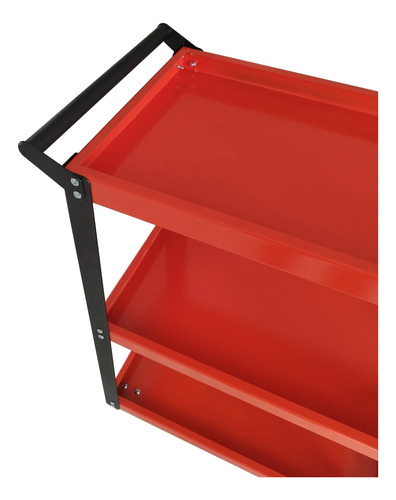 Mesa Carro Auxiliar Metalica Multiuso 3 Estantes Taller Naranja