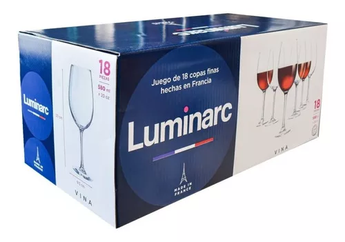 Copas Para Vino Luminarc Elegantes de Cristal Juego de 18 Pzas