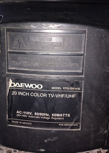 Imagen 2 de 2 de Televisor Daewoo 20 Culon Para Repuesto Negociable