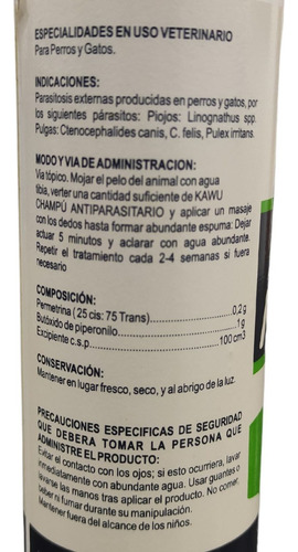 ChampĂș Antiparasitario Kawu 240ml Promo 3x2