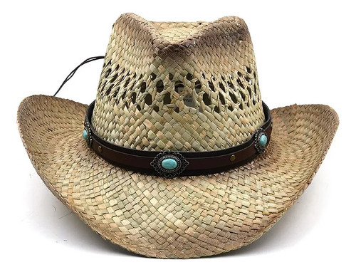 Sombrero De Playa Natu Straw Para Hombre, Vaquero Y Mujer