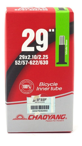 Camara Bicicleta Chao Yang 29 X 2.1/2.25 Schrader Auto 48mm